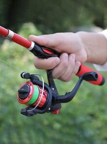 SOUGAYILANG Kit de pesca completo con caña de pescar telescópica y combo de carretes, así como señuelos, anzuelos y equipo de pesca - Rojo - Ver 8