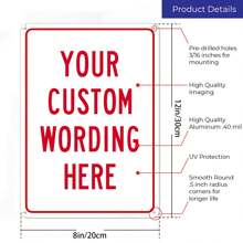 Señales personalizadas, señales de metal personalizadas, personalizadas para oficinas, empresas, lugares de trabajo, familias, Airbnb, señales de entrega, de 12 x 8 pulgadas, sin óxido. Señal de aluminio de alta calidad - Multicolor - Ver 3