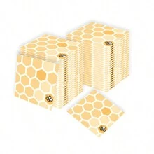 20pcs Bee Themed Party Printed Paper Napkins, Decorative Handkerchief