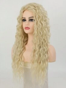 European-American Glamorous Golden Curly Long Wig, Suitable For Women, Natural Looking Soft Synthetic Hair