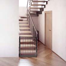 Daromigo Griglia di protezione per camino 304 cm, griglia di protezione per bambini, griglia per camino, griglia di protezione per forno, griglia protettiva in metallo per bambini, neonati, griglia per porta per la sicurezza dei bambini, elementi da 5 pezzi (60 x 76 cm ciascuno) nero