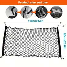 1pc Dog Car Trunk Protective Net - Durable Elastic Pet Fence, Universal Plastic Vehicle Barrier, Used To Protect Pets
