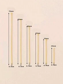 100 件金色、50 件钢、9 件不锈钢 T 形别针、球形别针、尺寸 20-50 毫米、不褪色、可弯曲和可切割，适用于 DIY 手链、项链、耳环、珠宝、手工珠宝配件材料、珠宝制作别针