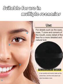 24pcs/15pcs/8pcs/3pcs Round Flocked Makeup Sponges, Soft & Fluffy Texture, Suitable For Face & Body Powder Puff, Mixed Set Makeup Beauty Tools - Black - View 6