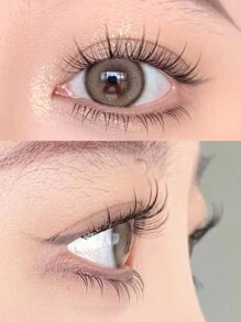 Set de 120 pestañas postizas de girasol transparente con tallo, rizado natural A/B, adecuado para extensión de pestañas principiante - B - Ver 5