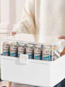 1件大容量家庭医药柜 三层隔间医药柜 家用便携式急救箱 防潮防尘 圆形便携手柄 适用于药盒药瓶等 适用于卧室客厅宿舍 - 彩色 - 查看 7