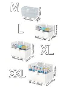 1件大容量家庭医药柜 三层隔间医药柜 家用便携式急救箱 防潮防尘 圆形便携手柄 适用于药盒药瓶等 适用于卧室客厅宿舍 - 彩色 - 查看 10