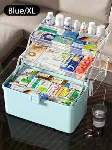 1件大容量家庭医药柜 三层隔间医药柜 家用便携式急救箱 防潮防尘 圆形便携手柄 适用于药盒药瓶等 适用于卧室客厅宿舍 - 彩色 - 查看 17