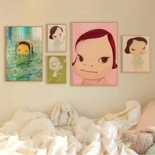 1pc/3PCS Wall Arts Posters Optional Frame Anime Cartoon Classic Anime Poster Room Bar Coffee Shop Nordic Home Decoration, Canvas Art, Frameless ,Wall Art With Frame