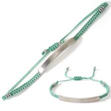 1 pièce Bracelet corde tressée fait main personnalisé, bracelet en pierre gravé personnalisé, convient pour le port quotidien, l'anniversaire de couple, la Saint-Valentin, l'anniversaire, les festivals, cadeau de couple de la Saint-Valentin, argent, stylé, coloré, vintage, simple, unisexe, décontracté, mignon, personnalisé, unique, idéal pour lui, idéal pour elle, elle, petit ami, petite amie, papa, maman, famille, amis, pour les anniversaires, pour les anniversaires, pour la remise des diplômes, pour le bal de promo, pour la fête, cadeaux pour la fête des mères
