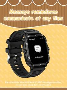 1pc Teen Smartwatch, 3ATM Waterproof, 1.96" Large Display, Rugged Sport Smart Watch, Fitness Tracker With Heart Rate & Sleep Monitoring, Compatible With IOS And Android - Multicolor - View 6