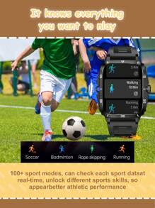 1pc Teen Smartwatch, 3ATM Waterproof, 1.96" Large Display, Rugged Sport Smart Watch, Fitness Tracker With Heart Rate & Sleep Monitoring, Compatible With IOS And Android - Multicolor - View 5