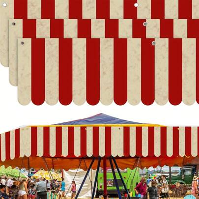 3 件套多用途狂欢节帐篷、马戏团狂欢节挂饰、狂欢节横幅红白条纹、狂欢节主题庆祝活动的狂欢节派对用品