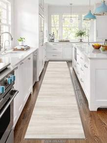 1pc Tapete cinza claro, estilo minimalista moderno, tapete de canal, tapete de corredor, tapete de quarto, tapete de sala de estar, tapete de cozinha, tapete de veludo cristal, 850g/m²0,8cm de espessura antiderrapante lavável e lavável à máquina, decorando a casa em todas as estações, vem com adesivos antiderrapantes grátis