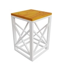 Banquinho Compacto em Madeira e Polipropileno  Elegância e Versatilidade - Branco - Visão 3