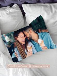 1个定制情侣照片DIY枕套，个性化定制夫妻照片，情人节、结婚纪念日、情侣、家庭、母亲节、父亲节、感恩节、教师节礼物，单面印花枕套，适合送给家人、情侣、朋友、自己（不含枕芯），秋季装饰，永恒的爱 - 彩色 - 查看 4