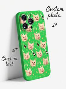 Customized Fashionable & Personalized Pet Photo Cutout Graphic Phone Case, Protective Cover Compatible With Iphone 11/12/13/14/15/16 Pro Max