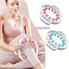 360° Muscle Roller Stick, 12 Roller Rings Leg Massager For Calves, Legs, Arms, Tennis And Golfer's Elbow - Plastic Fascia Muscle Roller Ball Fat Burner, Trigger Point Release - Perfect Mother's Day Gift