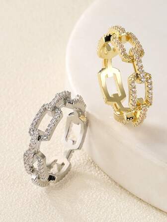 rakol 1 件简约方形锆石戒指，适合日常佩戴，是情人节或母亲节送给女性的绝佳礼物，妈妈，母亲，母亲节，礼物