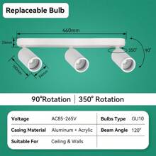 CANMEIJIA 1pc GU10 Recessed Light, Replaceable Bulb, Adjustable Angle, Suitable For Bedroom, Dining Room, Home Lighting, Living Room, Clothing Store And Other Occasions - Acrylic Ceiling Spotlight - View 17