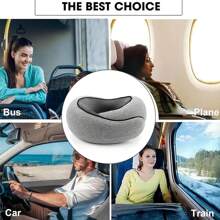 飞机旅行枕，飞机旅行颈枕，汽车旅行颈枕，飞机记忆泡沫旅行枕，360 度支撑可收纳枕头，适用于飞机、办公室和汽车 - 彩色 - 查看 10