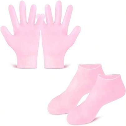 Silicone Moisturizing Treatment Hand Mask & Foot Mask Gel, Essential Oil Nourishing Gloves & Socks, Cuticle Remover, Hydration