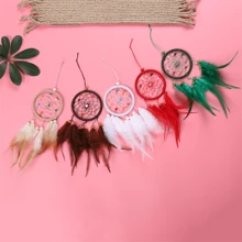 1 Peça Ornamento Decorativo Pendente Filtro dos Sonhos com Penas para Decoração de Casa, Carro/Quarto/Sala de Estar