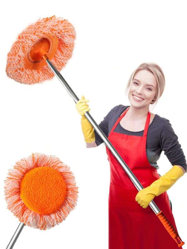 360° Rotatable Adjustable Cleaning Mop - Extendable Wall Cleaning Mop, Long Handle Microfiber Spin Mop, Easy Cleaning Spin Mop Head Replacement For Wall, Ceiling, Window