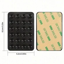 2 pièces Support de téléphone en silicone avec 24 ventouses, double-face, compatible pour la douche et le montage mural, pour le maquillage, le fitness, la salle de bain, la voiture et la cuisine