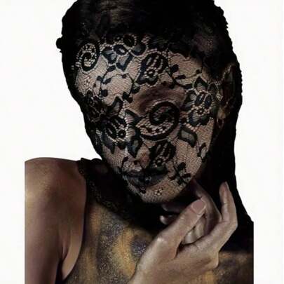 Black And White Lace Elegant Facial Lace Mask, Suitable For Halloween Masks, Ball Veils Valentines