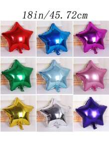 10pcs 18" Star Shaped Balloon, Holiday Celebration, Birthday Party, Wedding, Engagement, Valentine's Day, Anniversary Decoration - Multicolor - View 4