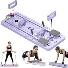 Tabla plegable de reformador de pilates para entrenamiento en casa, máquina de ejercicios multifuncional 5 en 1 portátil para abdomen y núcleo con resistencia ajustable, compacta y conveniente, equipada con temporizador y soporte para teléfono - Negro - Ver 11
