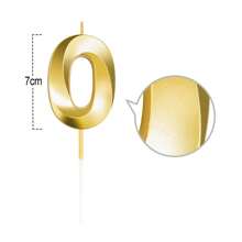 Gold Numeral Birthday Candles, Cake Numeral Candles Number 0-9 Glitter Cake Topper Decoration For Birthday,Wedding Anniversary,Party Celebration,Birthday Decorations,Happy Birthday,Cake Candles,Room Deocr