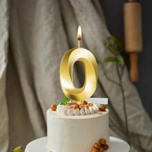 Gold Numeral Birthday Candles, Cake Numeral Candles Number 0-9 Glitter Cake Topper Decoration For Birthday,Wedding Anniversary,Party Celebration,Birthday Decorations,Happy Birthday,Cake Candles,Room Deocr