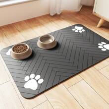 Alfombrilla de alimentación para mascotas - Alfombrilla absorbente para el tazón de agua y comida de las mascotas con respaldo de goma impermeable, tapete de secado rápido para perros y gatos