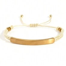 1 pièce Bracelet corde tressée fait main personnalisé, bracelet en pierre gravé personnalisé, convient pour le port quotidien, l'anniversaire de couple, la Saint-Valentin, l'anniversaire, les festivals, cadeau de couple de la Saint-Valentin, argent, stylé, coloré, vintage, simple, unisexe, décontracté, mignon, personnalisé, unique, idéal pour lui, idéal pour elle, elle, petit ami, petite amie, papa, maman, famille, amis, pour les anniversaires, pour les anniversaires, pour la remise des diplômes, pour le bal de promo, pour la fête, cadeaux pour la fête des mères