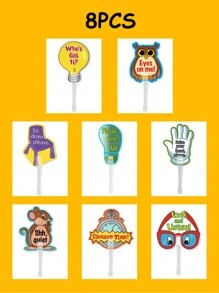 hoojojo 8 Double-Sided Classroom Rule Flashcards, Interactive Vocabulary Cards, Flash Cards For Kids, Learning Cards, Classroom Interaction, Learning Games, Home Teaching, Party Games, Stationery, Teaching Tools - Multicolor - View 5