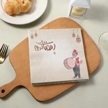 مناديل ورقية قابلة للتخلص منها مقاس 33 * 33 سم , طبقتين ناعمة وماصة، مناسبة لديكور طاولات حفلات رمضان والسفرة