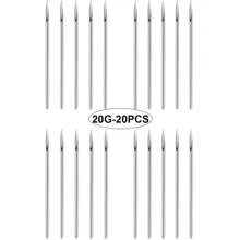 穿刺针 12G 13G 14G 16G 18G 20G 不锈钢穿刺针适用于鼻中隔环腹软骨耳屏耳轮耳甲舌唇眉环穿刺首饰 - 銀色 - 查看 11