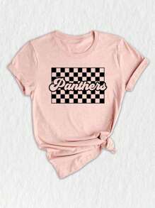 Team Mascot Shirt, Panthers Team Shirt, Panthers Football Tee, Panthers Fan Shirt, Panthers School Shirt, Panthers Mascot Shirt - Peach Heather - View 1