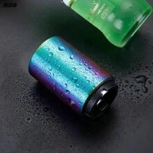 Abridor de botellas de cerveza magnético de metal con accionamiento automático por presión, de acero inoxidable y forma redonda con imán, adecuado para fiestas, reuniones, barbacoas, uso en exteriores y campamentos