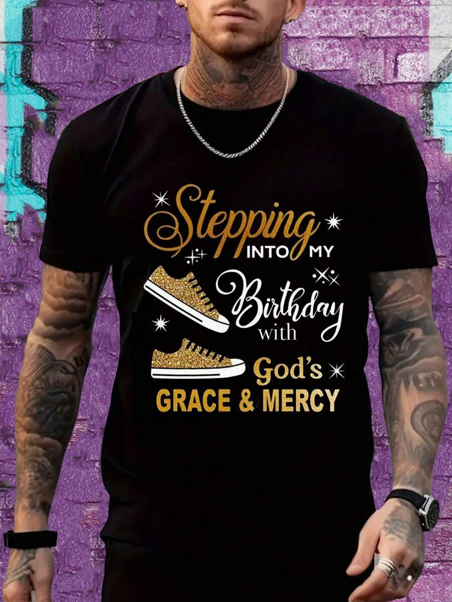 December Is My Birthday Graphic T-Shirt For Daily Life And Outdoor Activities Regular Fit Men's Festival Tops - màu đen - Xem 1