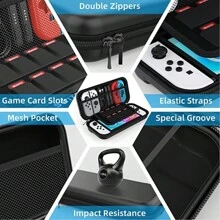 9-In-1 Accessories Set, Including Carrying Case, Rechargeable Dock Protective Case, HD Screen Protector, And 6 Joystick Caps