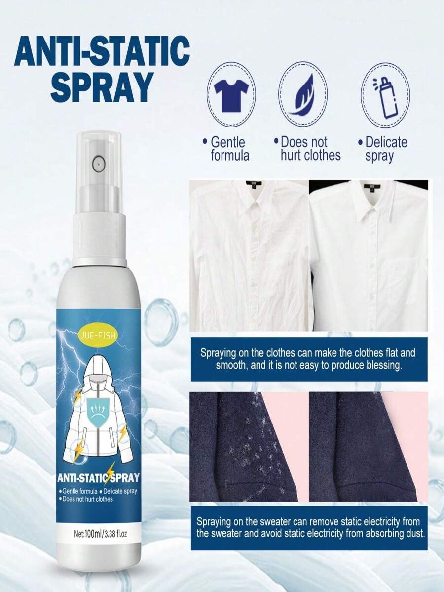Anti-Static Spray - Static Remover For Clothes, Hair And Fabrics, Softening And Anti-Static