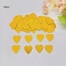 50 Pieces Silvery,Of Gold And Rose Gold Heart Confetti - Perfect For Weddings, Valentine's Day, Anniversaries And DIY Table Decorations