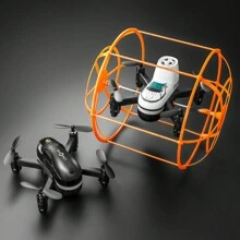 S166 Dual-Battery Drone With Remote Control, 480p Video, Wi-Fi, USB Charging, 1181.1inch Max Altitude, 3m/S Speed, 100g Takeoff Weight, 2362.2inch Control Range, With 6-8 Min Flight Time, For Indoor Wall-Climbing And Flying UAV, Perfect Gift For Holidays - Đen và trắng - Xem 3