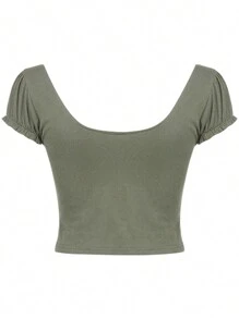 Women Y2K Short Sleeve Crop Tops Summer Retro Lace Trim Tie Front Slim Fit T-Shirt Fairy Grunge Streetwear