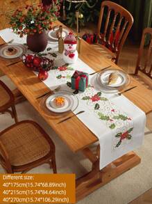 1 Stück bestickter Tischläufer, festliche Atmosphäre, Küche Esszimmer Tisch Dekoration, Heim Party & Hochzeitsdekoration