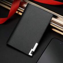 1 Pezzo Porta Carte in Pelle PU con Stampa a Lettere da Uomo, Portafoglio Elegante e Sottile con Scomparti Multipli, Design Sofisticato