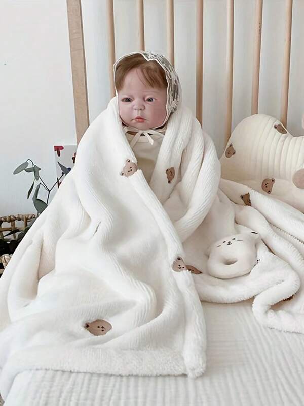 Baby Bären bestickter, warmer Decke Liebe Valentinstag